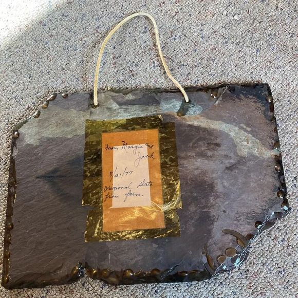 VTG 1977 Original Slate Art Print Landscape Country Farm Scene WallHanging Decor - Picture 4 of 9